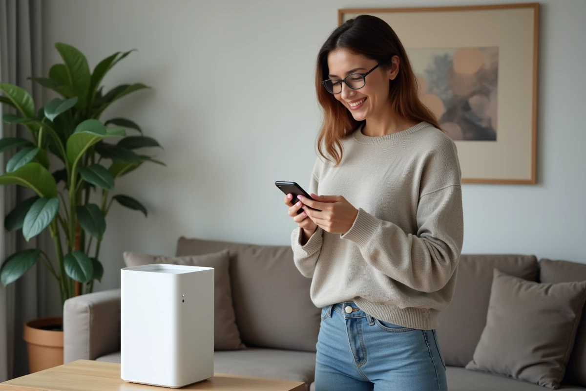 Femme utilisant son smartphone près d